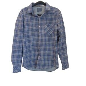 Nomad Men’s M Navy & Gray Plaid Sierra Lined Flannel Button Down Shirt Jacket
